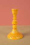 Ex Sample/Seconds Moulded Metal Ceramic Candleholder Yellow