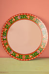 Ex Sample/Seconds Green Round Hand Painted Floral Mirror