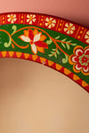 Ex Sample/Seconds Green Round Hand Painted Floral Mirror