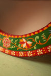 Ex Sample/Seconds Green Round Hand Painted Floral Mirror