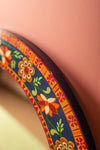 Ex Sample/Seconds Blue Round Hand Painted Floral Mirror