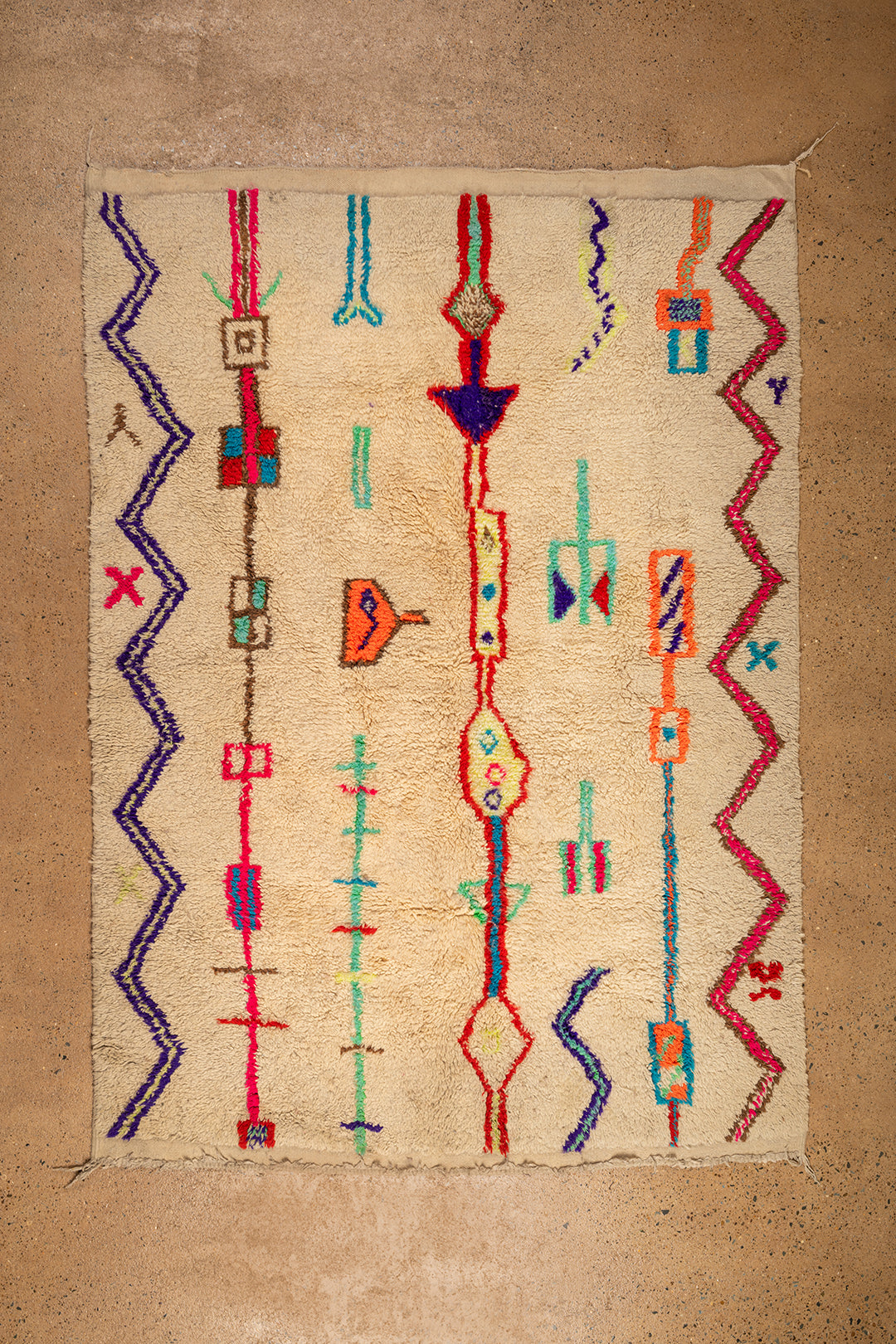 Ex Sample/Seconds Vintage Moroccan Azilal Tufted Wool Rug