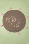 Ex Sample/Seconds Charcoal Elephant 100% Recycled Cotton Baby Rug with Tassels
