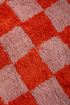 Ex Sample/Seconds Lizzie Pink & Red Chequered Recycled Cotton Large Rug - 01