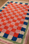 Ex Sample/Seconds Lizzie Pink & Red Chequered Recycled Cotton Extra Large Rug