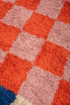 Ex Sample/Seconds Lizzie Pink & Red Chequered Recycled Cotton Extra Large Rug