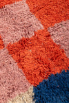 Ex Sample/Seconds Lizzie Pink & Red Chequered Recycled Cotton Extra Large Rug