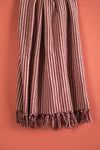 Plum & Dusty Rose 100% Recycled Cotton Striped Throw