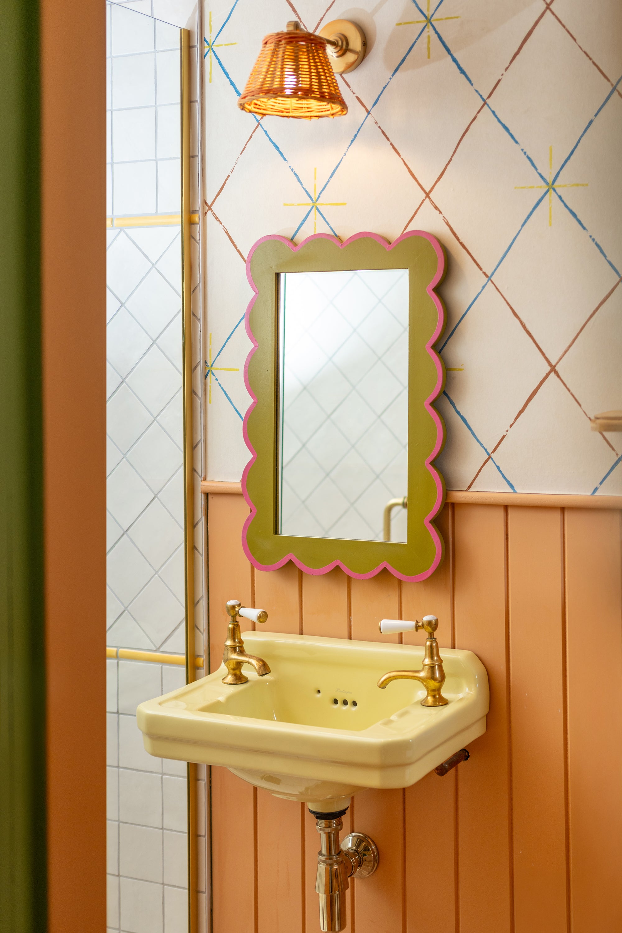 Olive & Plum Scalloped Medium Wall Mirror (Seconds)