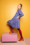 Catherine Indigo Hand Block Printed Cotton Shirt Dress