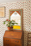 Red & Blue Hand Painted Arched Mirror
