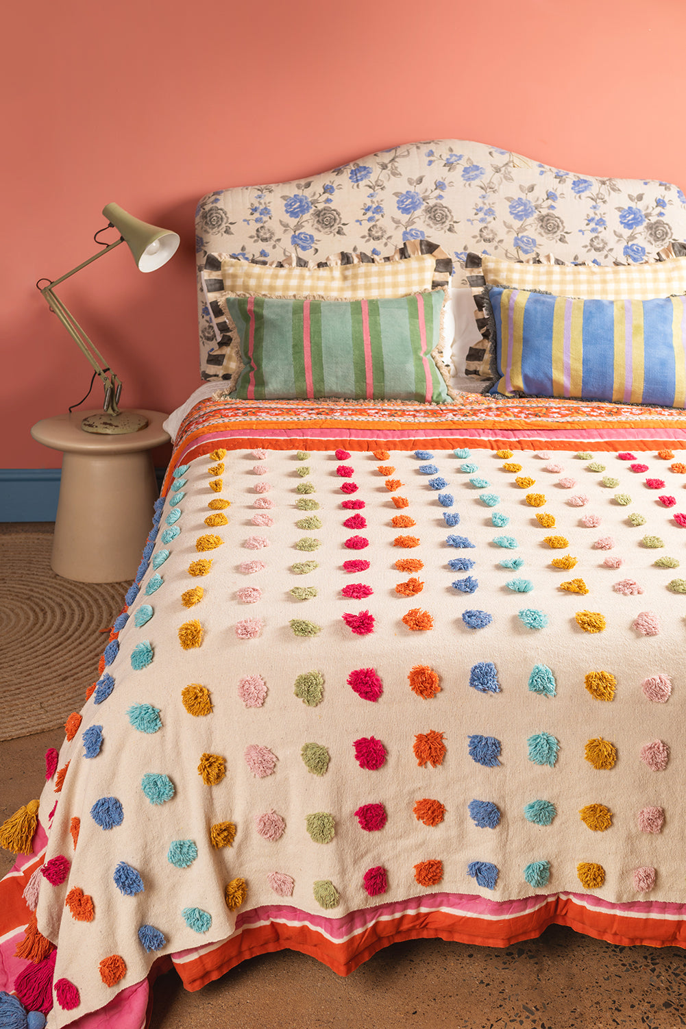 Handwoven 100% Recycled Pom Pom Throw