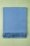 Pale Blue Recycled Cotton Block Colour Throw