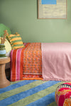 Pink Recycled Cotton Block Colour Throw