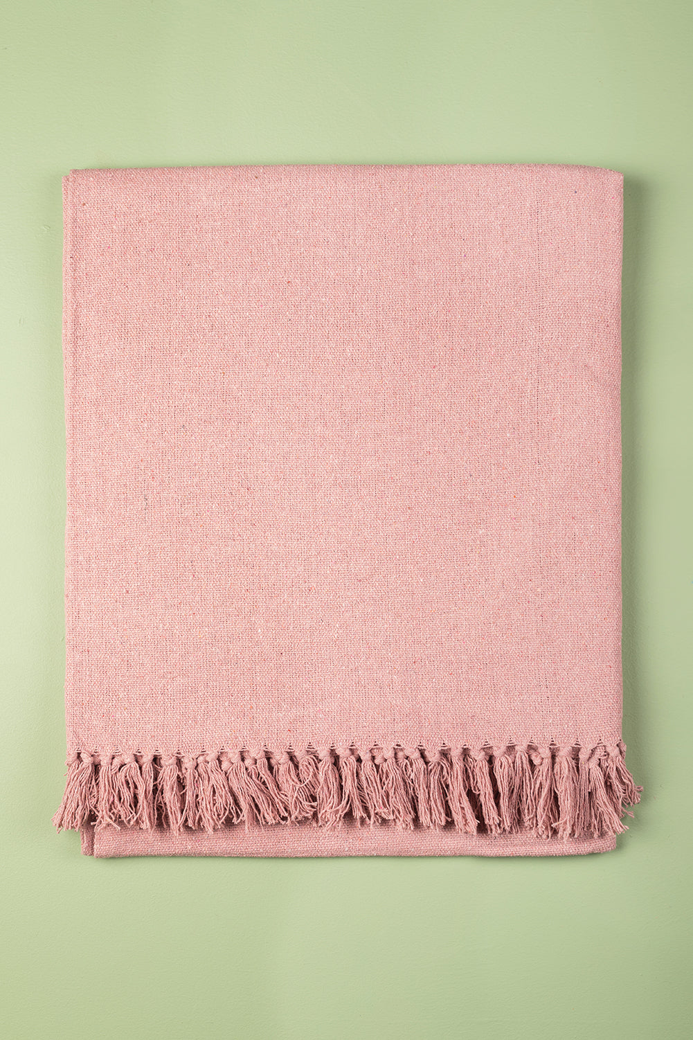 Pink Recycled Cotton Block Colour Throw