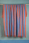 Pale Blue & Orange Midi Stripe Recycled Cotton Throw