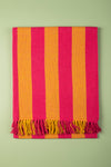 Yellow & Fuchsia Midi Stripe Recycled Cotton Throw