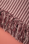 Plum & Dusty Rose 100% Recycled Cotton Striped Throw