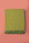 Yellow & Green 100% Recycled Cotton Striped Throw