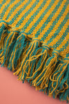 Yellow & Green 100% Recycled Cotton Striped Throw