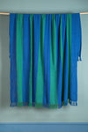 Blue & Green Recycled Cotton Wide Stripe Throw