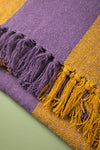 Lilac & Yellow Recycled Cotton Wide Stripe Throw