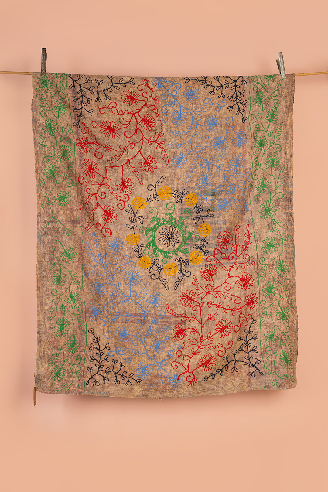 Suzani Embroidered Vintage Kantha Throw - 14