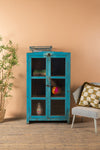 Blue Vintage Wooden Cabinet <p>W:80cm D:37cm H:133cm </p>