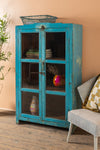 Blue Vintage Wooden Cabinet <p>W:80cm D:37cm H:133cm </p>