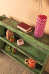 Vintage Green Wooden Shelves <p>W:107.5cm D:23.5cm H:93cm </p>