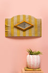 Yellow & Silver Diamond Mirror Panel - 03