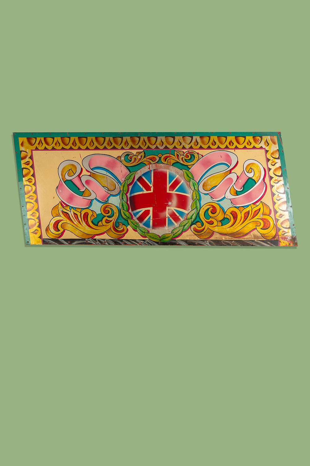 Union Jack Metal Fairground Sign - 02 <p>W:238cm D:0.2cm H:95cm </p>