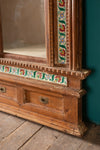 Vintage Wooden Wall Mirror with Tiles