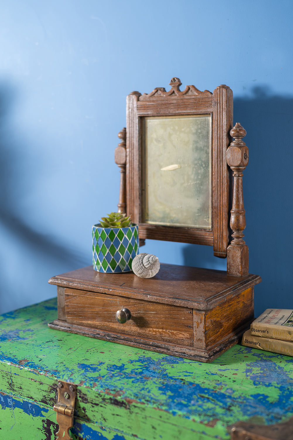 Wooden dresser with mirror discount