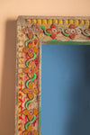 Vintage Colourful Carved Wall Mirror <p>W:60cm D:6cm H:182cm </p>