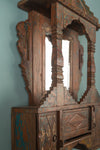 Vintage Wooden Temple Wall Mirror <p>W:38.5cm D:12cm H:55cm </p>