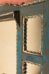 Blue Vintage Carved Wall Mirror <p>W:61cm D:12cm H:74cm </p>