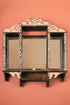 Vintage Temple Style Wooden Wall Mirror <p>W:63cm D:11cm H:71cm </p>