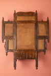 Wooden Vintage Temple Style Wall Mirror <p>W:62cm D:12cm H:79cm </p>