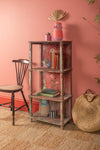Vintage Red Wooden Shelves <p>W:52cm D:29cm H:108cm </p>
