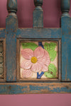 Blue Vintage Headboard with Tiles <p>W:124cm D:8cm H:72cm </p>