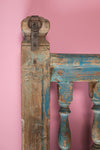 Blue Vintage Headboard with Tiles <p>W:124cm D:8cm H:72cm </p>