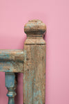 Blue Vintage Headboard with Tiles <p>W:124cm D:8cm H:72cm </p>