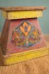 Vintage Colourful Wooden Stool <p>W:44cm D:44cm H:44cm </p> - 03