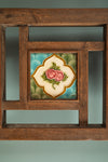 Wooden Vintage Headboard with Tiles <p>W:210cm D:5cm H:48cm </p>