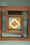 Wooden Vintage Headboard with Tiles <p>W:210cm D:5cm H:48cm </p>