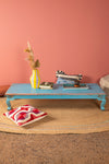 Blue & Pink Vintage Coffee Table <p>W:152cm D:59cm H:29cm </p>