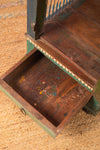 Ornate Blue & Green Vintage Side Cabinet <p>W:35cm D:34cm H:60cm </p>