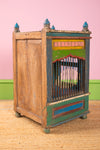 Ornate Blue & Green Vintage Side Cabinet <p>W:35cm D:34cm H:60cm </p>
