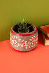 Vintage Hand Painted Wooden Pot (Re-worked) - 301